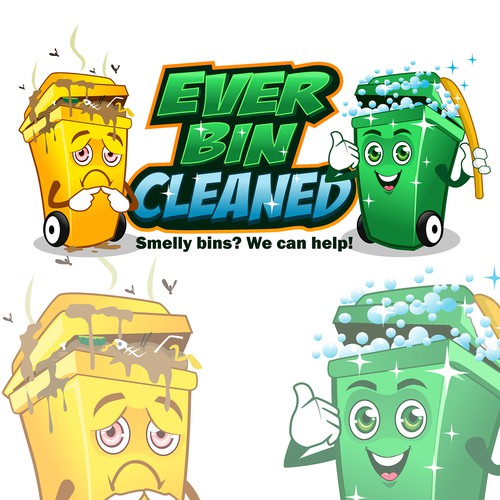 Trash bin cleaning business logo Design by Rozie'sDesign™