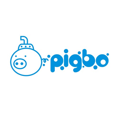 Design funny & minimal logo for 'pigbo' game studio with pig and sub-marine-ontwerp door Warnaihari