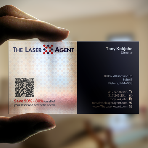 Create a modern, memorable business card for The Laser Agent! Design by ™SF_Design™