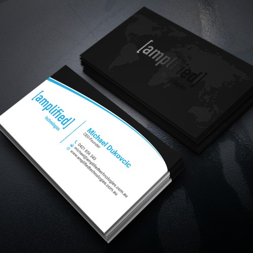 Tech company business card design Design by DesignsTRIBE