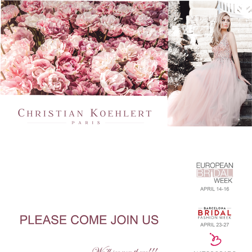 Flyer design for evening dress label needed to invite our customers to Exhibitions Design by CTC-Erin