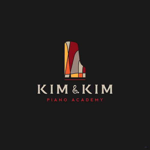 Logo to appeal adult piano students for online piano school called Kim & Kim Piano Academy Design by no noise