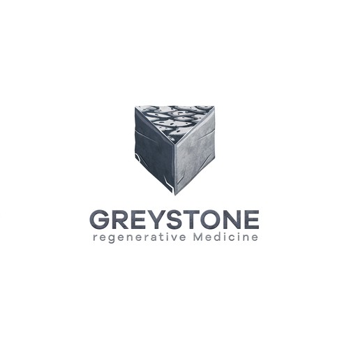 I like the lettering of Greystone here.  And then below Greystone a grey, stone-like structure with mortar or joints in  Design by Hossam Target