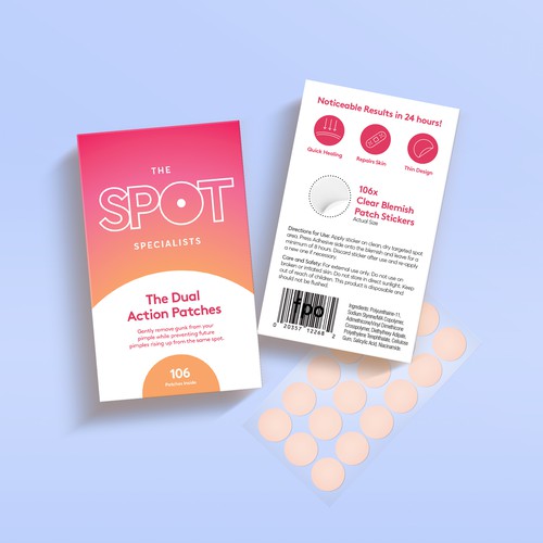 Pimple Patch PACKAGING to appeal to FEMALE BEAUTY user Design by JBW_DESIGN