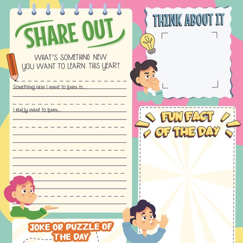 Design a worksheet template for children's activity book Design by EduardC.