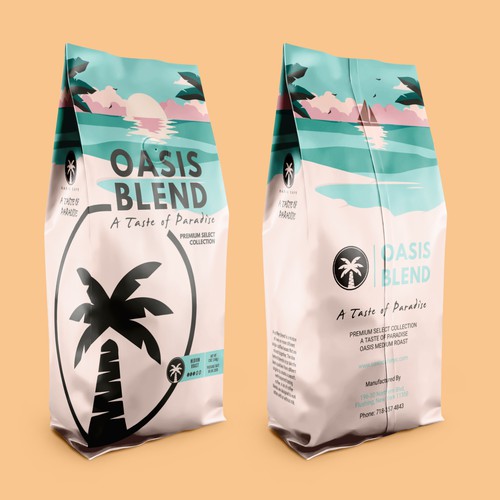 OASIS CAFE COFFEE BEAN PACKAGING DESIGN Design by suraiatonna