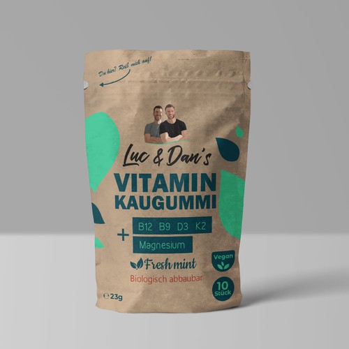 First creative packaging for a natural vitamin chewing gum Design by Noha.Akkad