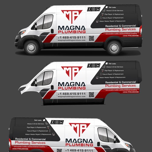 Informative, Clean Van Wrap for Plumbing Business Design by Tanny Dew ❤︎