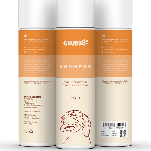 Design label for dog shampoo Diseño de Imee008