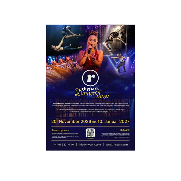 Rhypark Dinner Show A4 advertisement