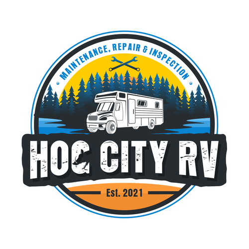 Design a retro/vintage camper logo for our RV Mobile Service business. Design by Hysteria!