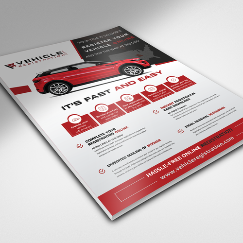 One-Page Flyer for VehicleRegistration.com Réalisé par Sunyo