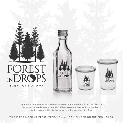 enhances the logo of FOREST IN DROPS make it adapt for all line products Réalisé par Distinguish♐︎