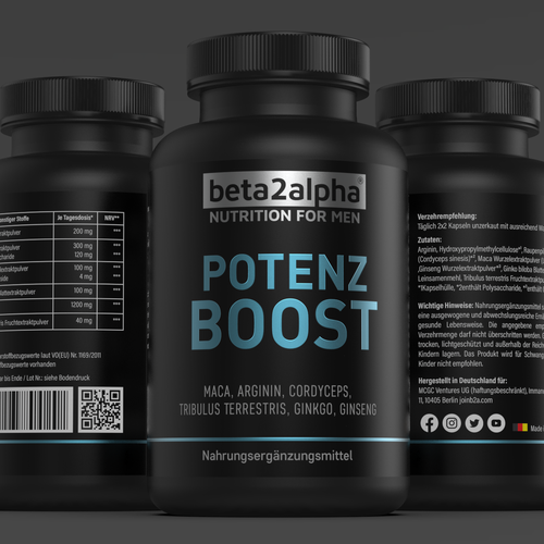 Designs | Label for men supplements | Product label contest