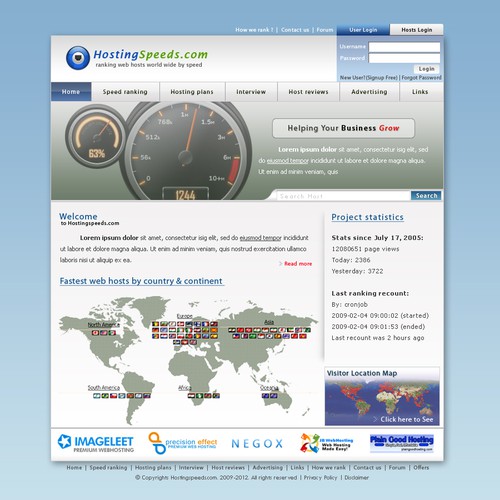 Hosting speeds project needs a web 2.0 design Réalisé par Dzine cloud