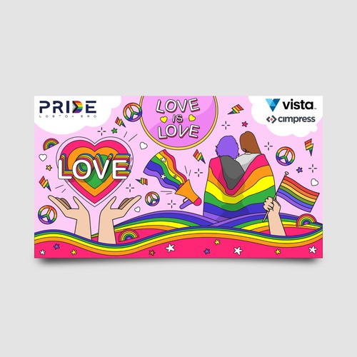 Virtual backgrounds for PRIDE month (multiple winners) Design by Creative Lights