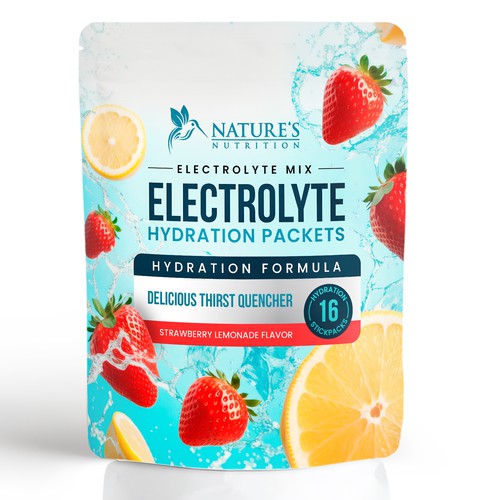 Refreshing Hydration Electrolytes Design Needed for Nature's Nutrition Design by Davi Giolo ★