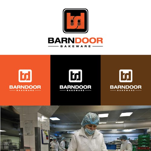 Create a "cool rustic" styled logo of a Barn Door for Barn Door Bakeware Logo Design by Keenan Design