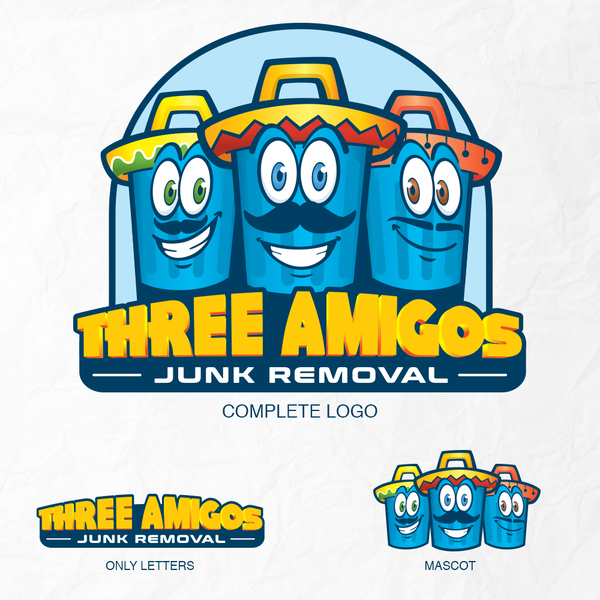 Design by Flavio Hideki titled "Three Amigos Junk Removal"