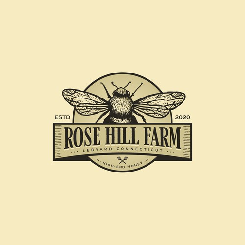 Historic New England Farm producing elegant honey ISO a legacy worthy logo Design by R A P