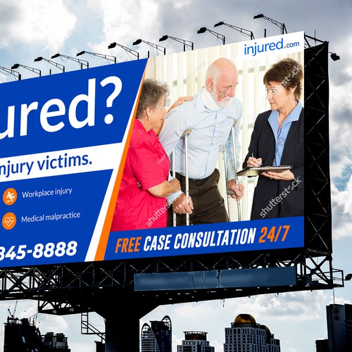 Injured.com Billboard Poster Design Design by icon89GraPhicDeSign