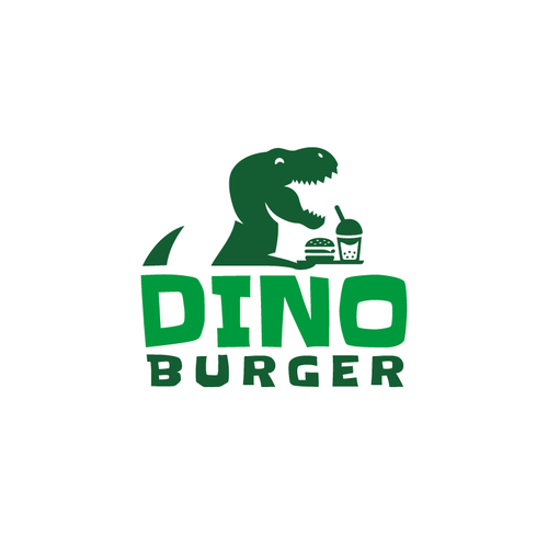 Diseño de Logo d'un dinosaure pour un restaurant fast food et bubble tea. Un logo moderne, simplifié et chill. de Mainstream Machine