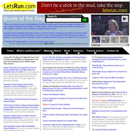 LetsRun.com Homepage Re-Design/Cleanup Diseño de kenshin_ahab
