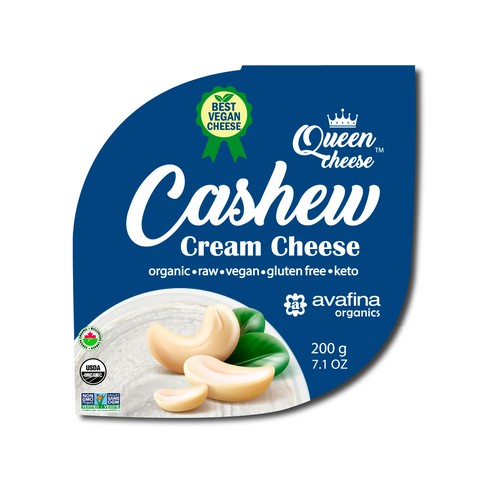 Vegan Cashew Cheese Packaging Rebrand Design by Saturnine