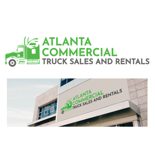 Truck Dealer new bold logo. box truck stencil with the name Atlanta Commercial Truck sales and rentals on the side of th Design by ctrw