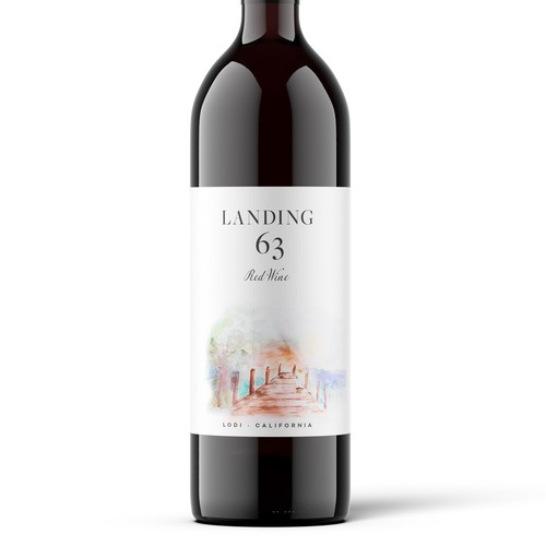 Landing 63 Wine Label Design by b_crea