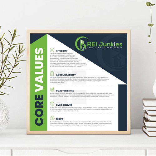 Real Estate Investor Core Values Design Ontwerp door DezinDragonz