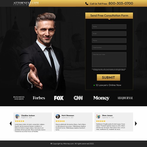 Design a Landing Page for Attorney.com Design by Umetnick