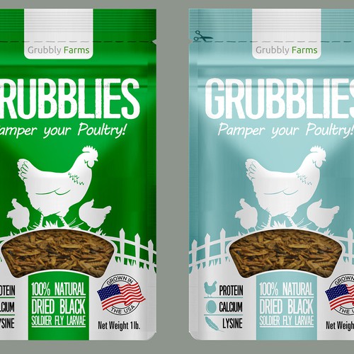 Awesome package needed for pet chicken treats! Design by Recreo Studio