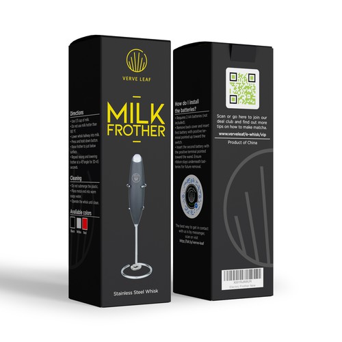 Electric Milk Frother Needs Fun Bold and Premium Design. Design by syakuro