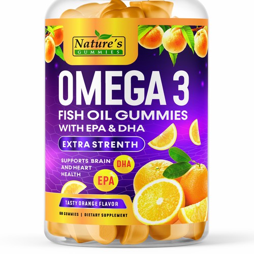 Tasty Omega 3 Fish Oil Gummies Design needed for Nature's Gummies Design réalisé par GenScythe