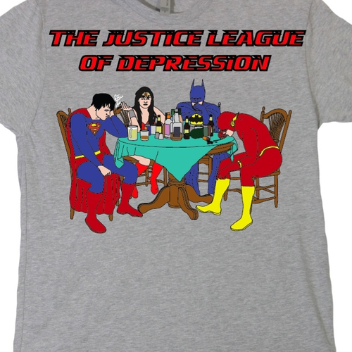 Total Tees: Justice League of Depression Diseño de Mr. C