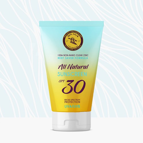 All natural sunscreen tube label artwork. | Product label contest