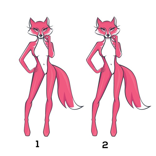Create a fun, sexy, female, humanoid-fox character/icon for Foxy Design by aSveta