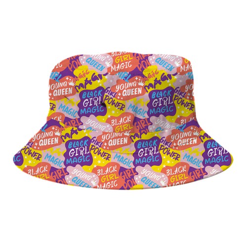 Bucket Hat Designs for Girls (black culture theme) Design by kirsen
