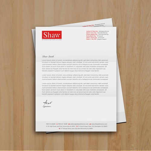 Letterhead for Divorce & Family Law Firm; Modern, Minimalist, Conservative Design Design by muaz™