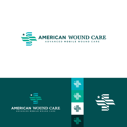 Clean logo for mobile wound care center Design by kamallia