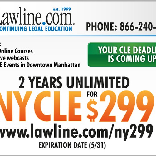 Design di Continuing Legal Education Postcard Going to NY Attorneys di @rt+de$ign