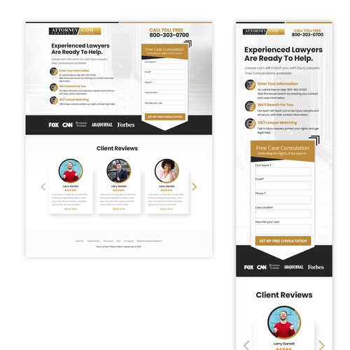 Design a Landing Page for Attorney.com Design by Rith99★ ★ ★ ★ ★