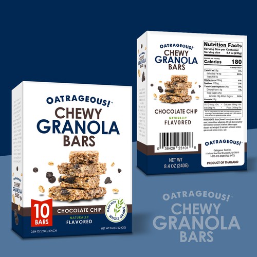 DESIGN EYE-CATCHING PACKAGING FOR CHOCOLATE CHIP CHEWY GRANOLA BARS! Design by Unik ART