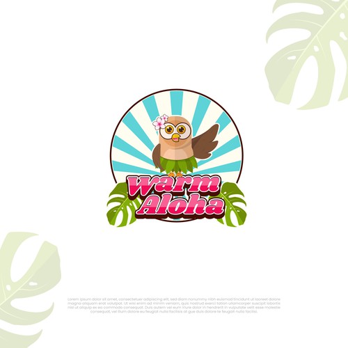 Logo with island feel with a kawaii owl anime mascot for Hawaii website Design by FreyArt_Studio