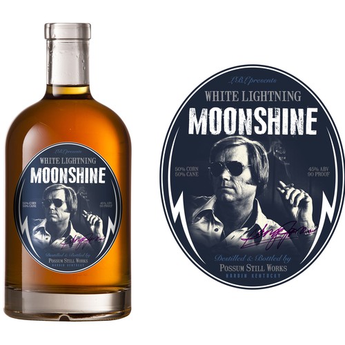 George Jones White Lightning Moonshine whisky jug labels Design by zebergs