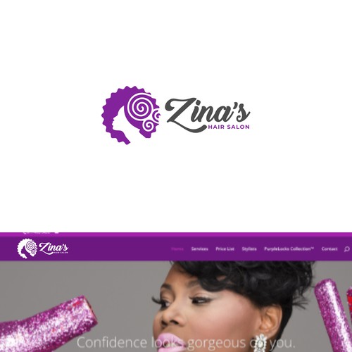 コンペ「Showcase African Heritage and Glamour for Zina's Hair Salon Logo」のデザイン by Web Hub Solutionさん 