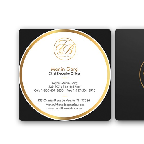 Black & Metallic Gold Business Cards Diseño de Jahid™