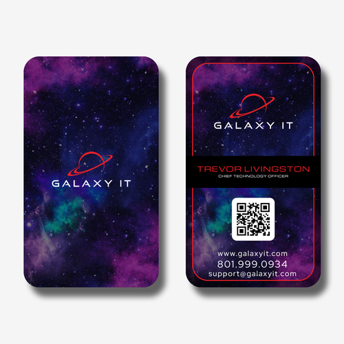 Create a Stellar Space-Themed Business Card for Galaxy IT Design by Dan_Tangerine