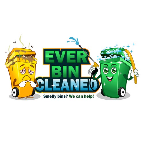 Trash bin cleaning business logo Design by Rozie'sDesign™